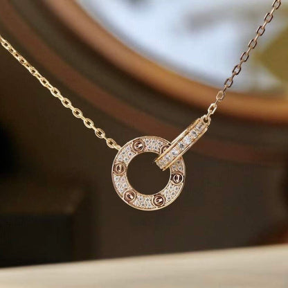 [⭐JeweliWhal]LOVE  FULL DIAMOND PENDANT NECKLACE