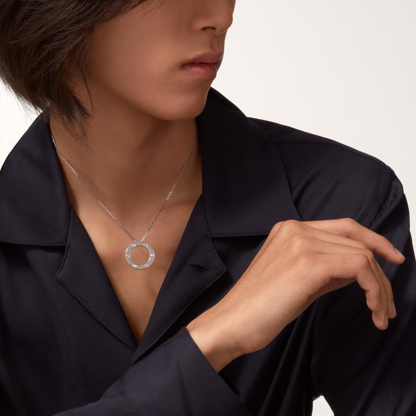 [⭐JeweliWhal]LOVE NECKLACE 16MM 3 DIAMONDS
