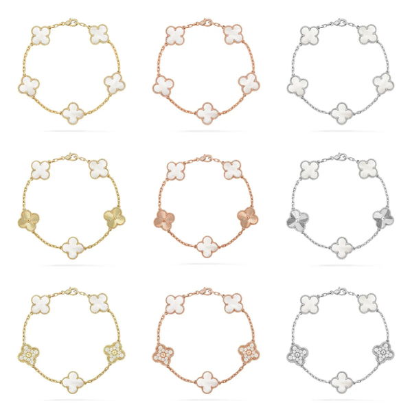 [⭐JeweliWhal]CLOVER WHITE PEARL MOP 5 MOTIF BRACELET COLLECTION