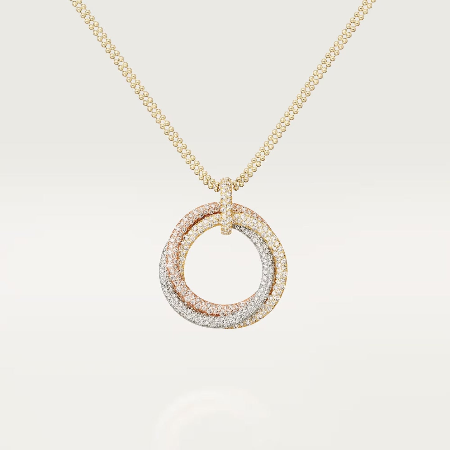 [⭐JeweliWhal]TRINITY LARGE FULL DIAMOND  NECKLACE