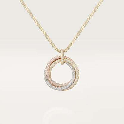 [⭐JeweliWhal]TRINITY LARGE FULL DIAMOND  NECKLACE