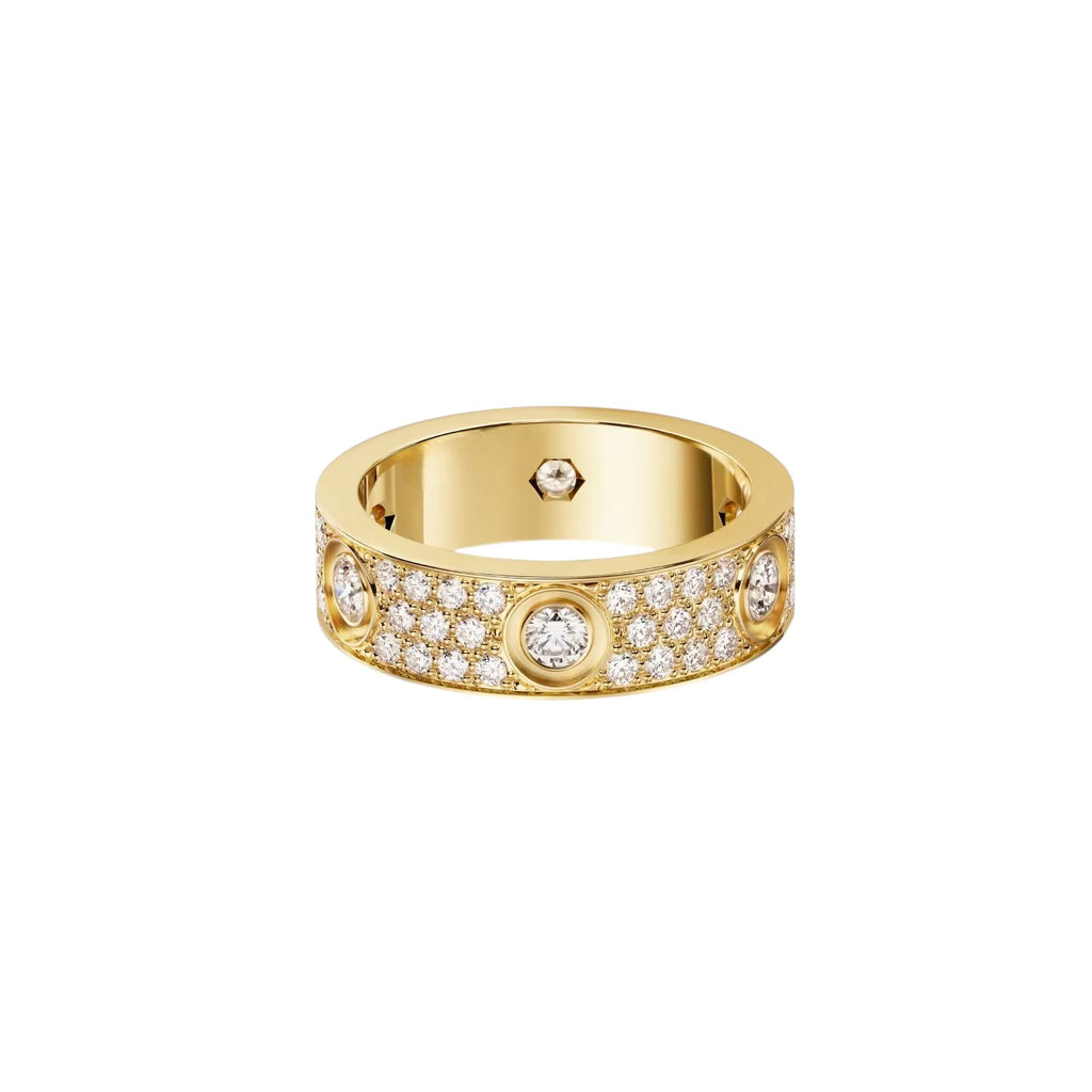 [⭐JeweliWhal]LOVE 5.5MM FULL-PAVE 6-DIAMOND RING