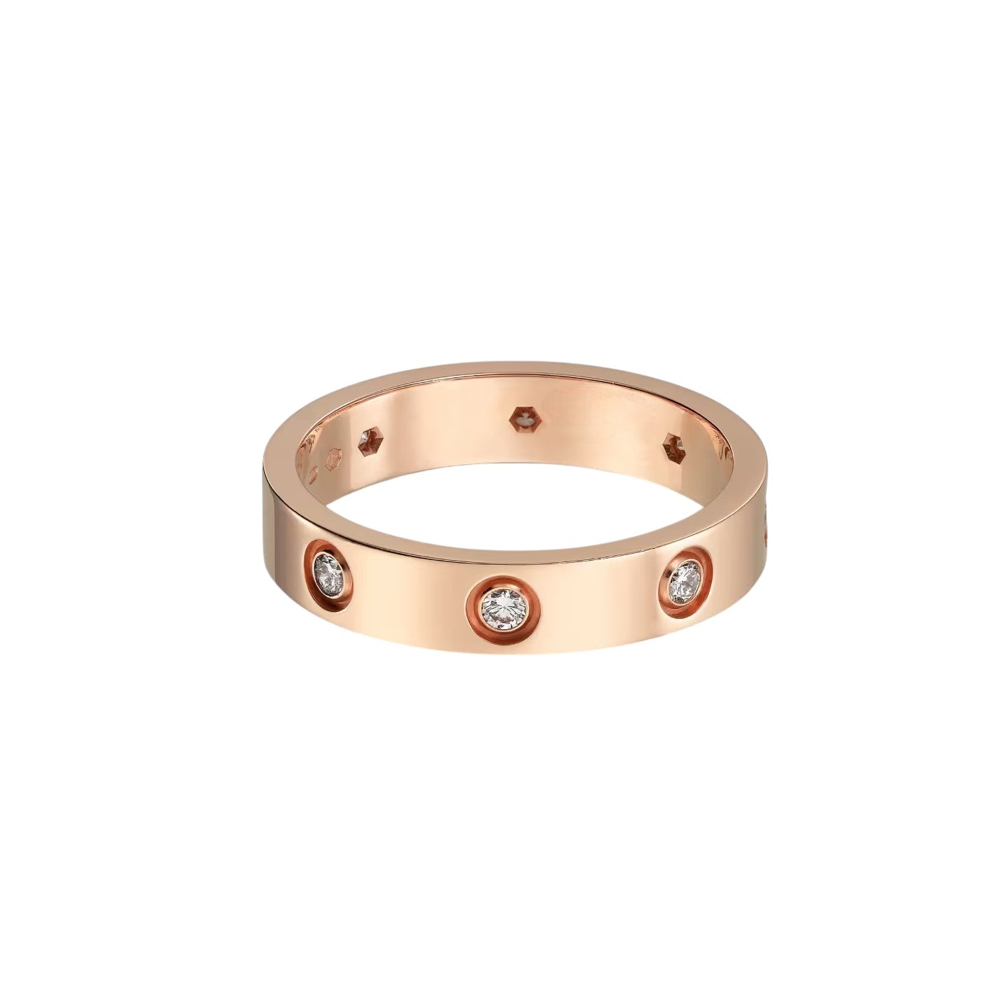 [⭐JeweliWhal]LOVE 4MM 8 DIAMOND RING