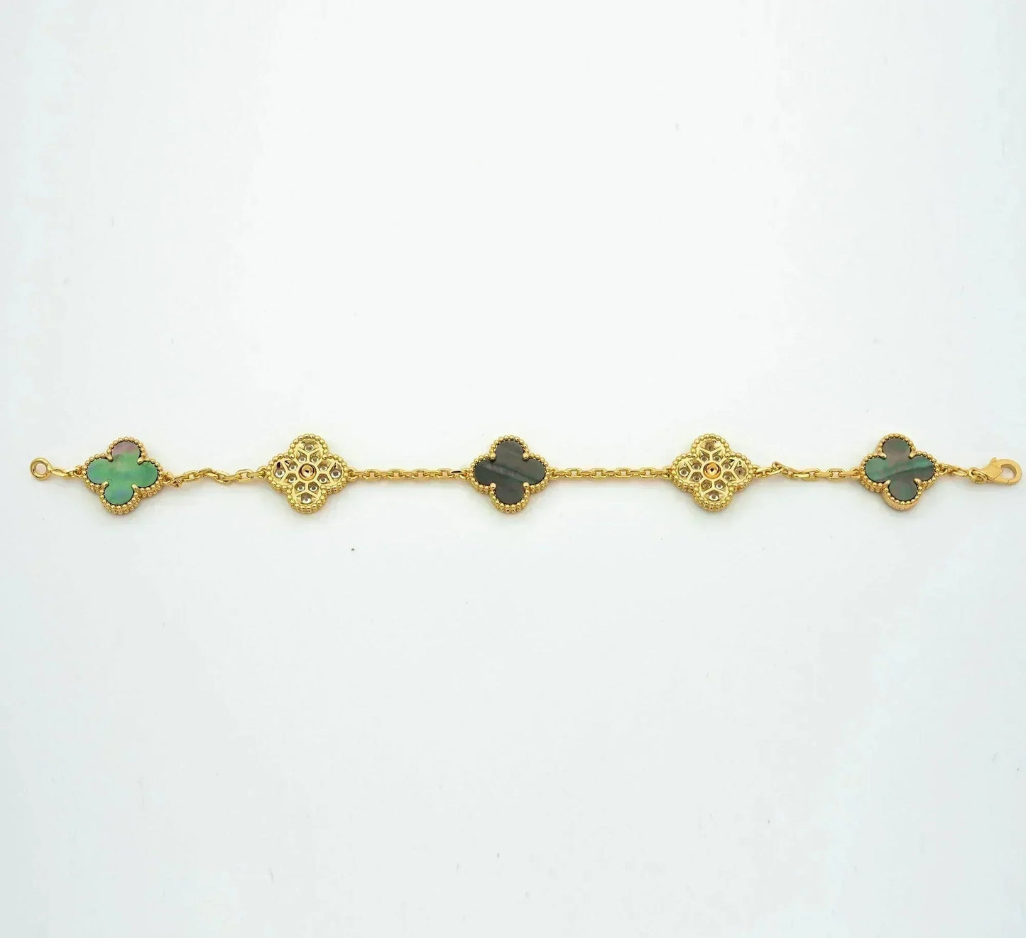 [⭐JeweliWhal] CLOVER 5 MOTIF GRAY MOP BRACELET COLLECTION