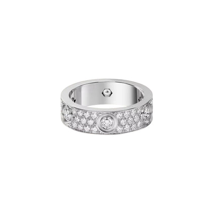 [⭐JeweliWhal]LOVE 5.5MM FULL-PAVE 6-DIAMOND RING
