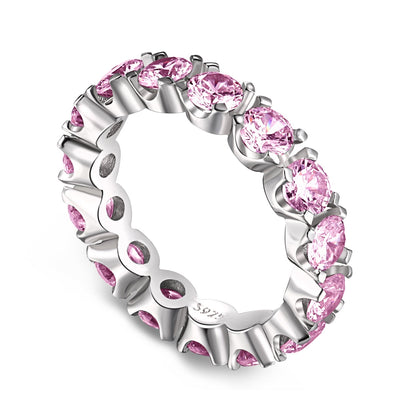 [Tonmkive Jewelry]Eternity Tennisring mit rundem Schliff