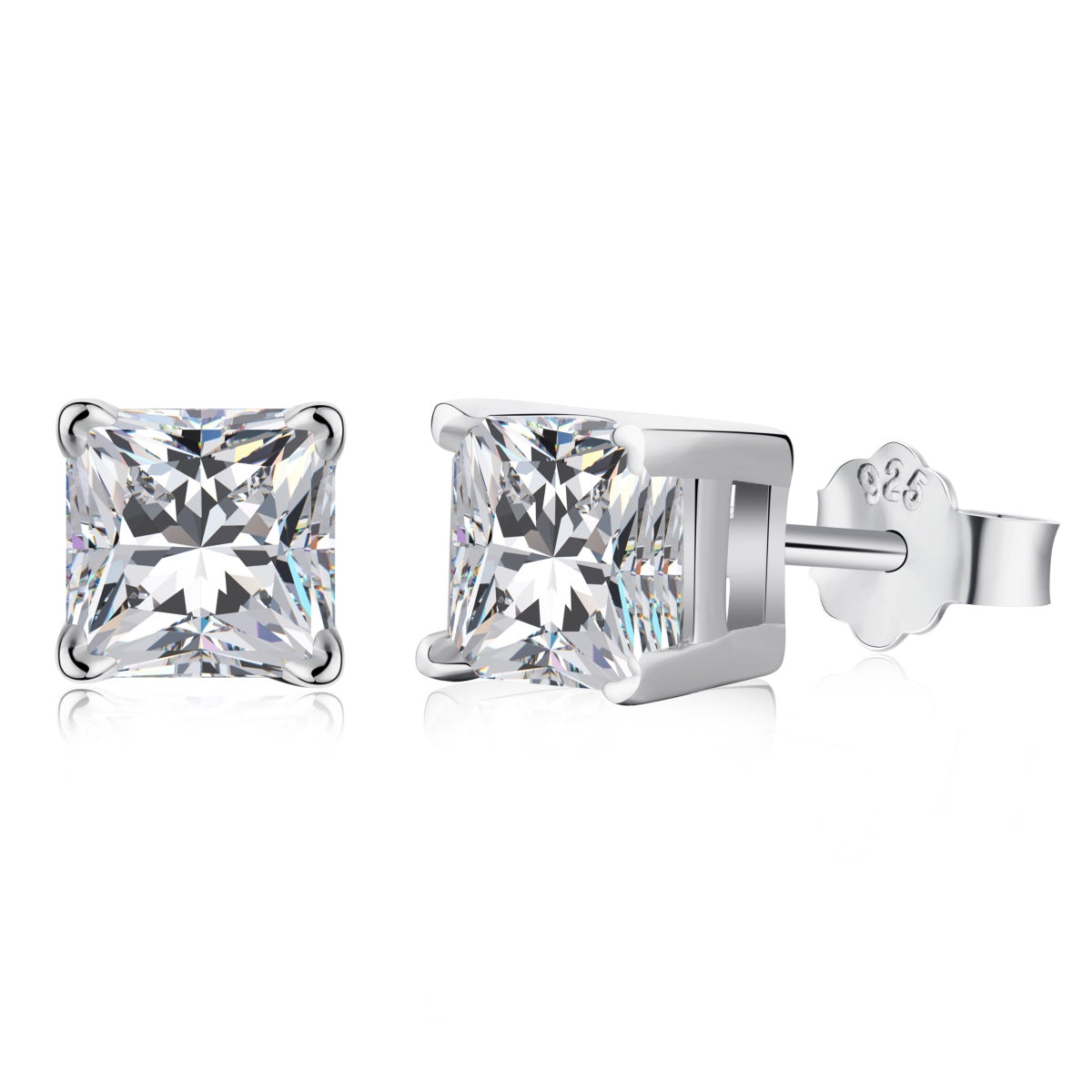 [Tonmkive Jewelry]1.0 Karat Radiant Prinzessschliff Hochzeits-Ohrringe