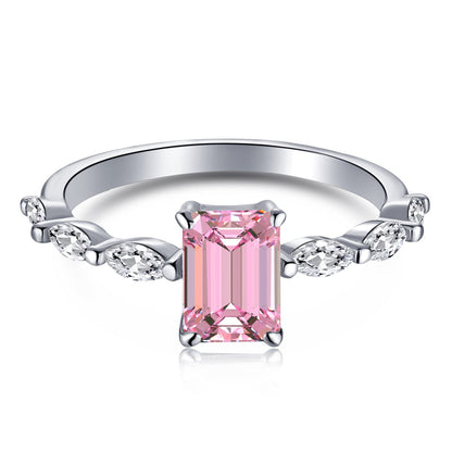 [Tonmkive Jewelry] 1.0 Karat zierlicher, strahlender Radiant-Schliff Alltagsring