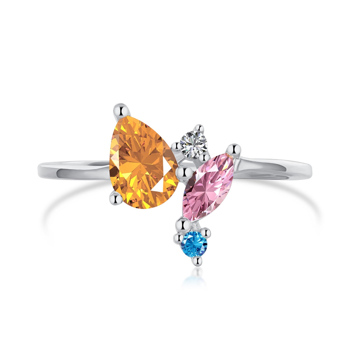 [Tonmkive Jewelry]Strahlender, bunter Ring mit Mehrfachschliff für den Alltag