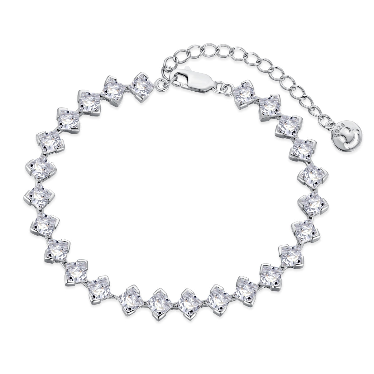 [Tonmkive Jewelry]0,5 Karat aufwendiges Prinzessschliff-Armband für den Alltag
