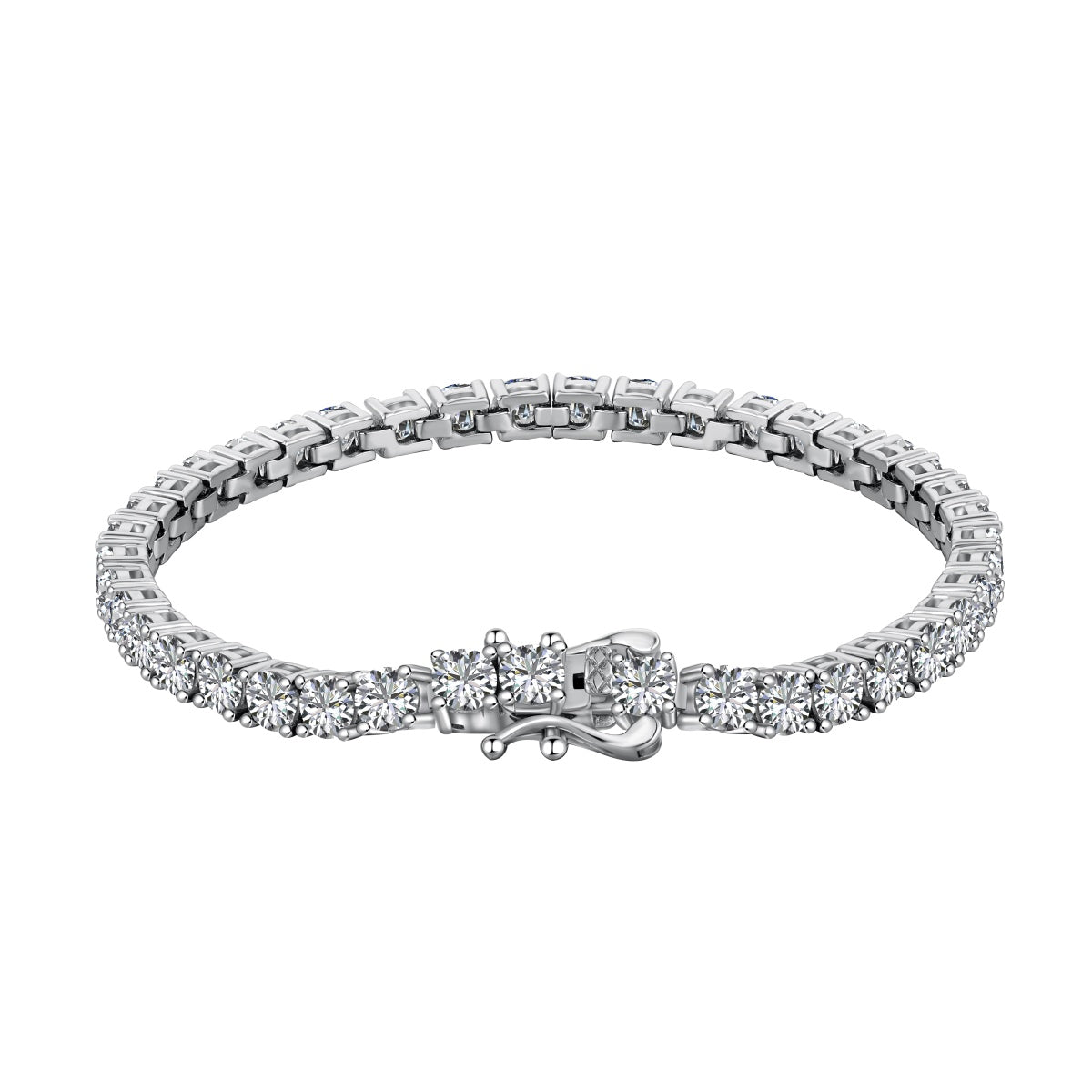 [Tonmkive Jewelry] Luxuriöses, kunstvolles Tennisarmband mit runden Steinen