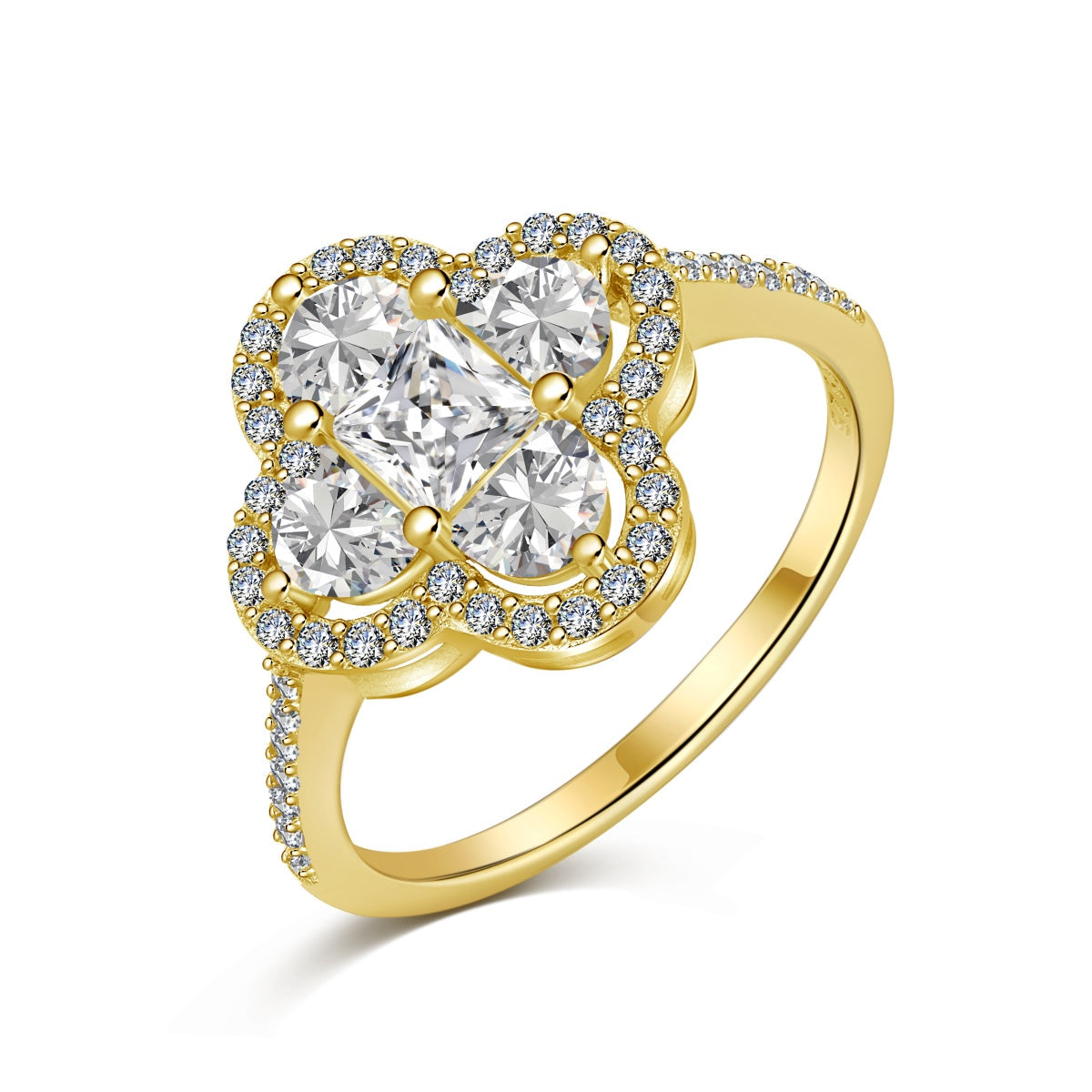 [Tonmkive Schmuck]Luxuriöser Eternity-Blumenform-Bankettring
