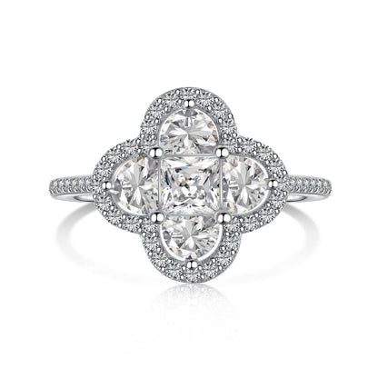 [Tonmkive Schmuck]Luxuriöser Eternity-Blumenform-Bankettring