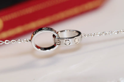 [⭐JeweliWhal]LOVE NECKLACE PINK GOLD AND SILVER