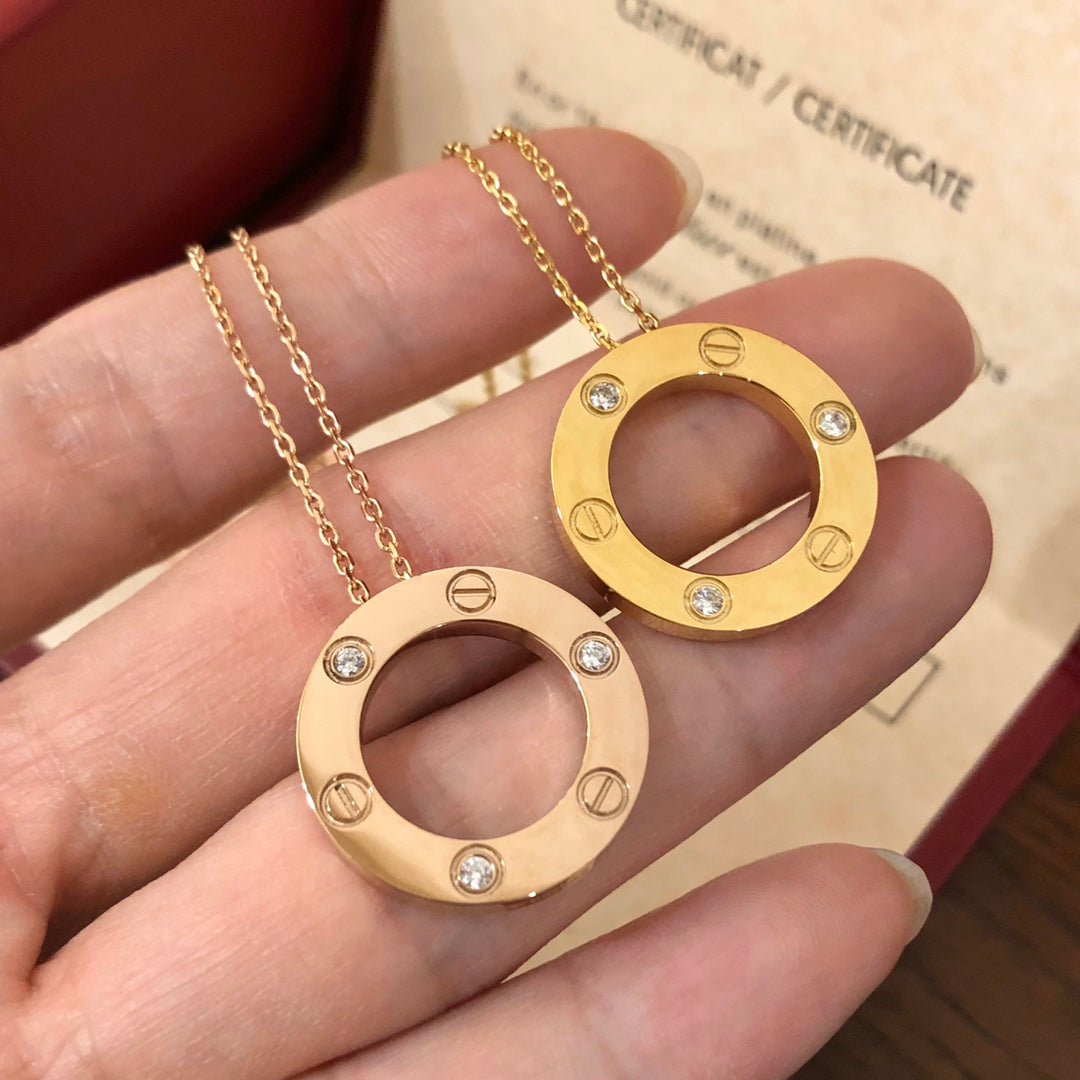 [⭐JeweliWhal]LOVE NECKLACE 16MM 3 DIAMONDS