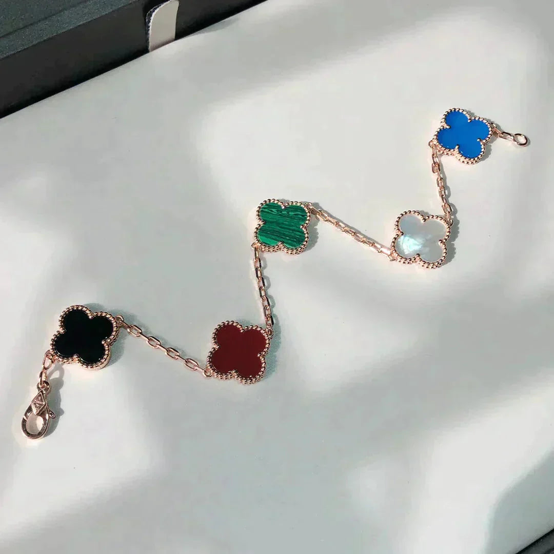 [⭐JeweliWhal]CLOVER 5 MOTIFS MULTICOLOR BRACELET