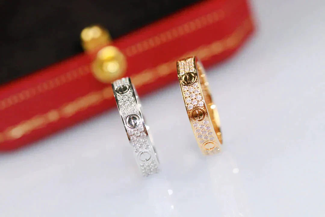 [⭐JeweliWhal]LOVE RING 3.6MM DIAMOND PAVED