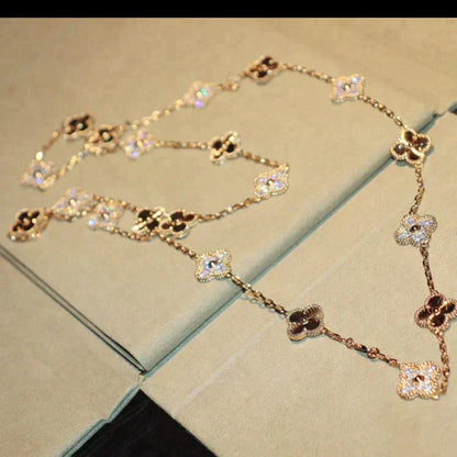 [⭐JeweliWhal]CLOVER 20 MOTIFS LASER DIAMOND NECKLACE