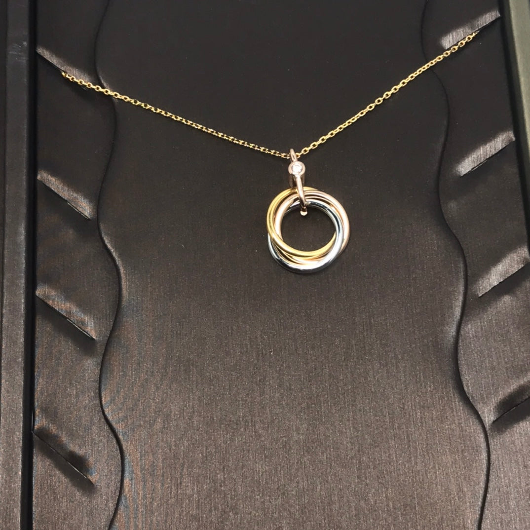 [⭐JeweliWhal]TRINITY SILVER GOLD PINK GOLD NECKLACE