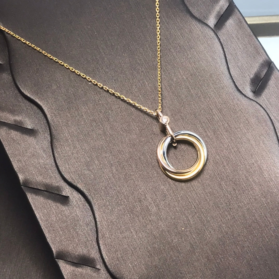 [⭐JeweliWhal]TRINITY SILVER GOLD PINK GOLD NECKLACE