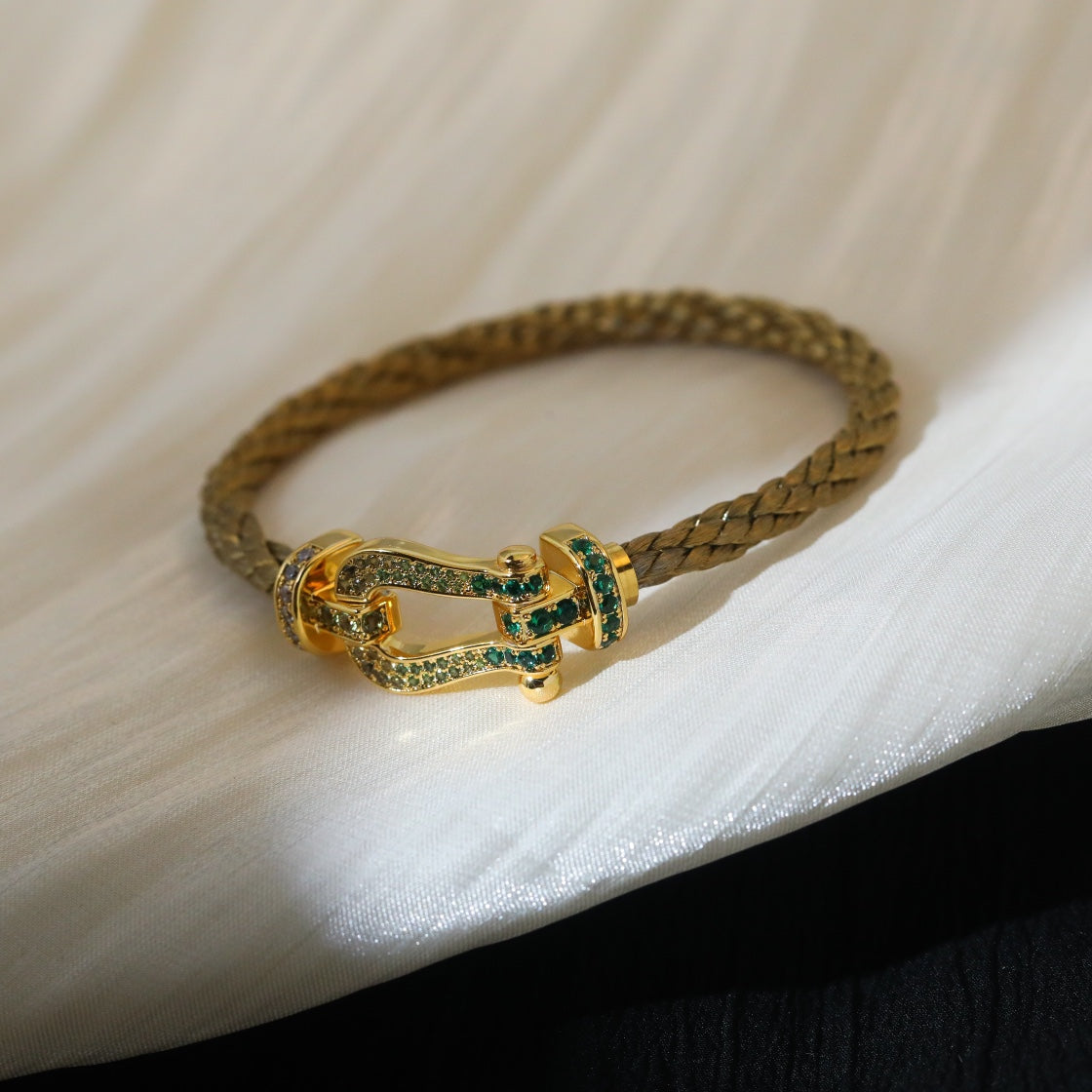 [⭐JeweliWhal]FORCE 10 GOLD GREEN DIAMOND PAVED