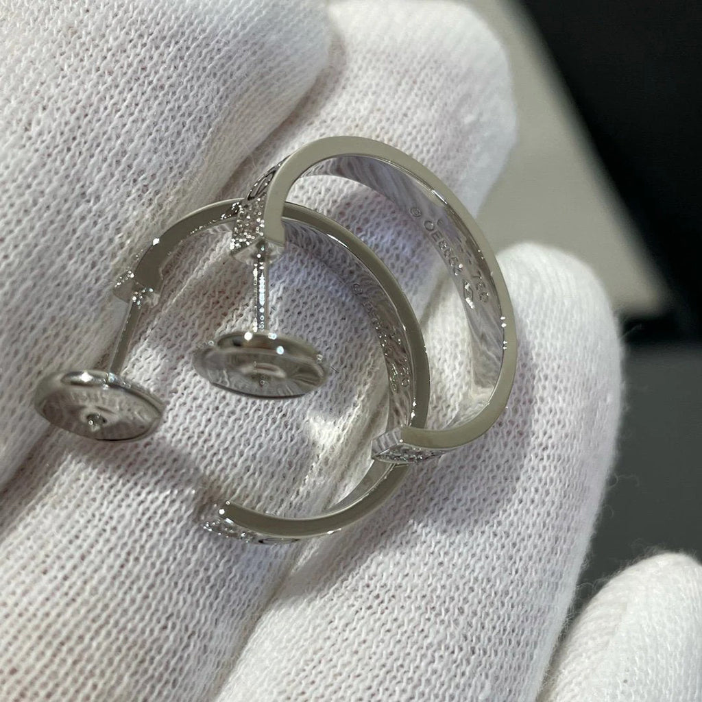 [⭐JeweliWhal]LOVE EARRINGS 3.6MM DIAMOND PAVED