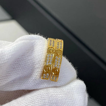 [⭐JeweliWhal]LOVE EARRINGS 3.6MM DIAMOND PAVED