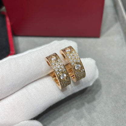 [⭐JeweliWhal]LOVE 5.5MM DIAMOND PAVED EARRINGS
