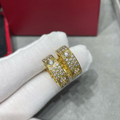 [⭐JeweliWhal]LOVE 5.5MM DIAMOND PAVED EARRINGS
