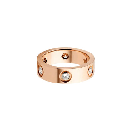[⭐JeweliWhal]LOVE 5.5MM 6 DIAMOND RING