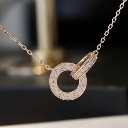 [⭐JeweliWhal]LOVE  FULL DIAMOND PENDANT NECKLACE