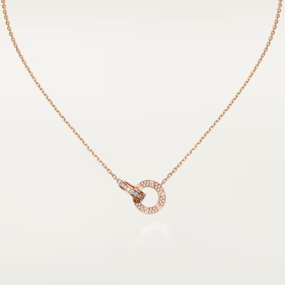 [⭐JeweliWhal]LOVE  FULL DIAMOND PENDANT NECKLACE