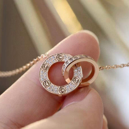 [⭐JeweliWhal]LOVE  FULL DIAMOND PENDANT NECKLACE