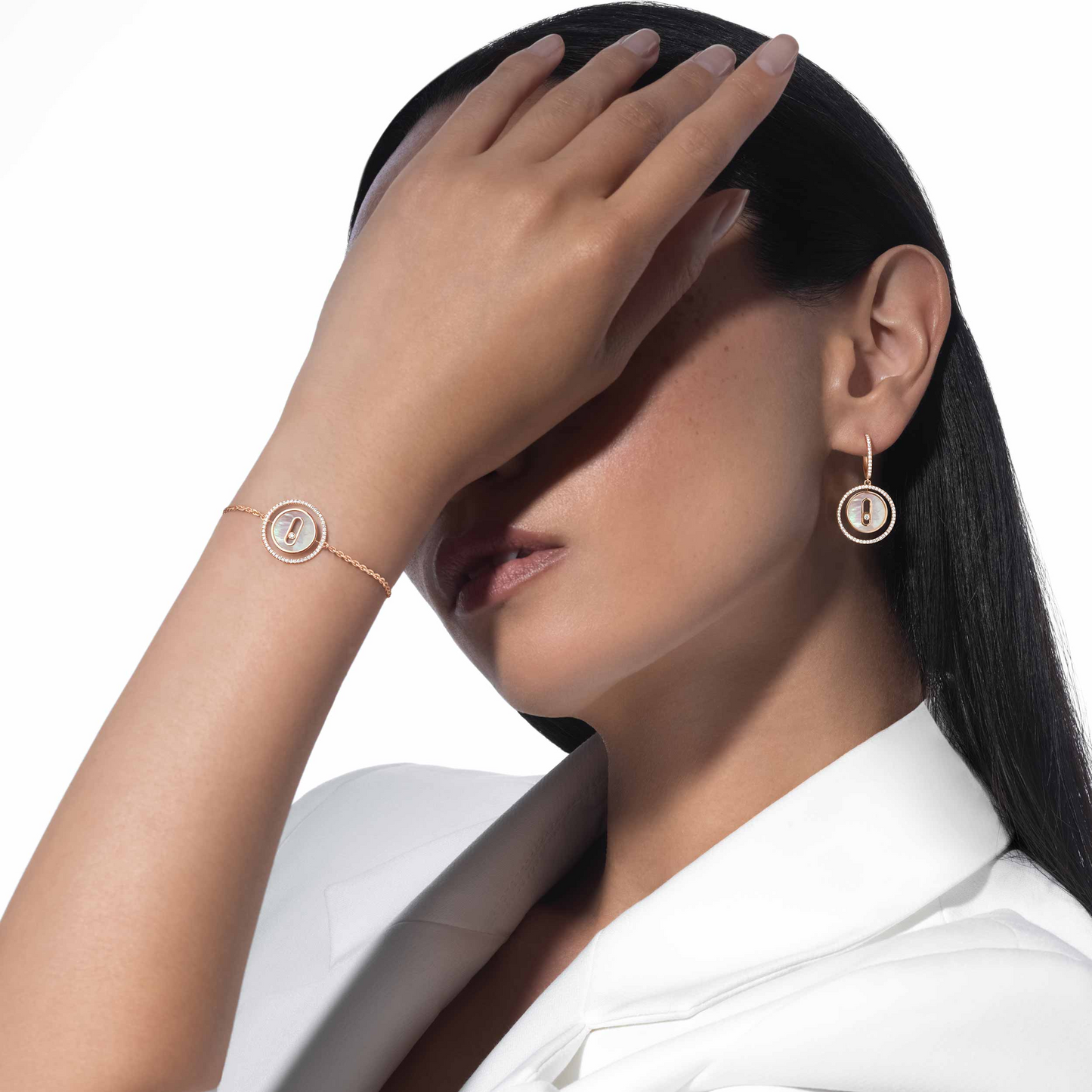 [⭐JeweliWhal]Demo MOVE WHITE PERLMUTT ROSÉGOLD DIAMANT ARMREIF