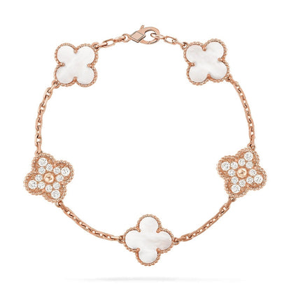 [⭐JeweliWhal]CLOVER WHITE PEARL MOP 5 MOTIF BRACELET COLLECTION