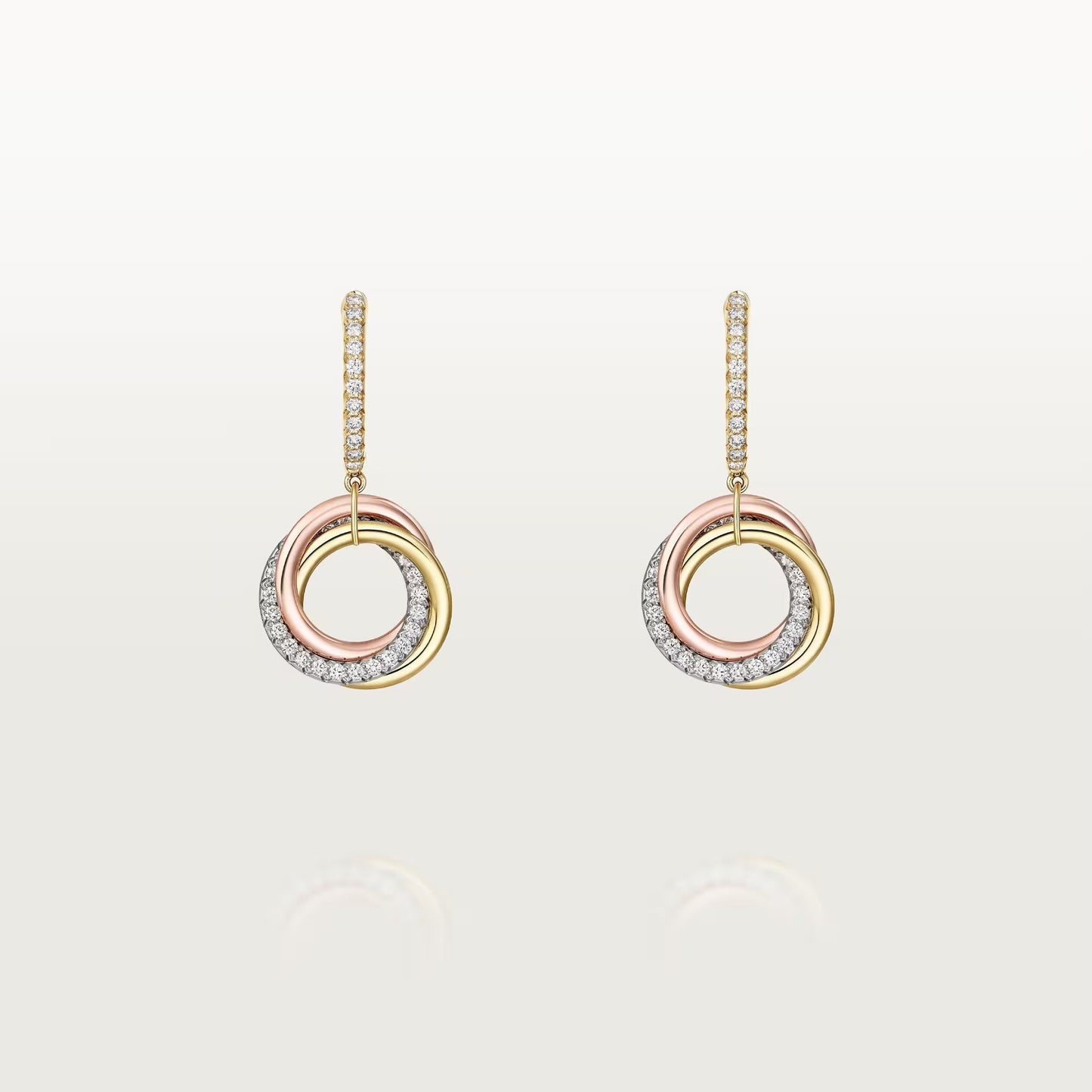 [⭐JeweliWhal]TRINITY HALF DIAMOND  EARRINGS