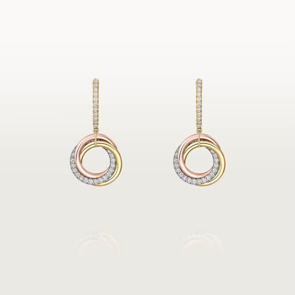 [⭐JeweliWhal]TRINITY HALF DIAMOND  EARRINGS