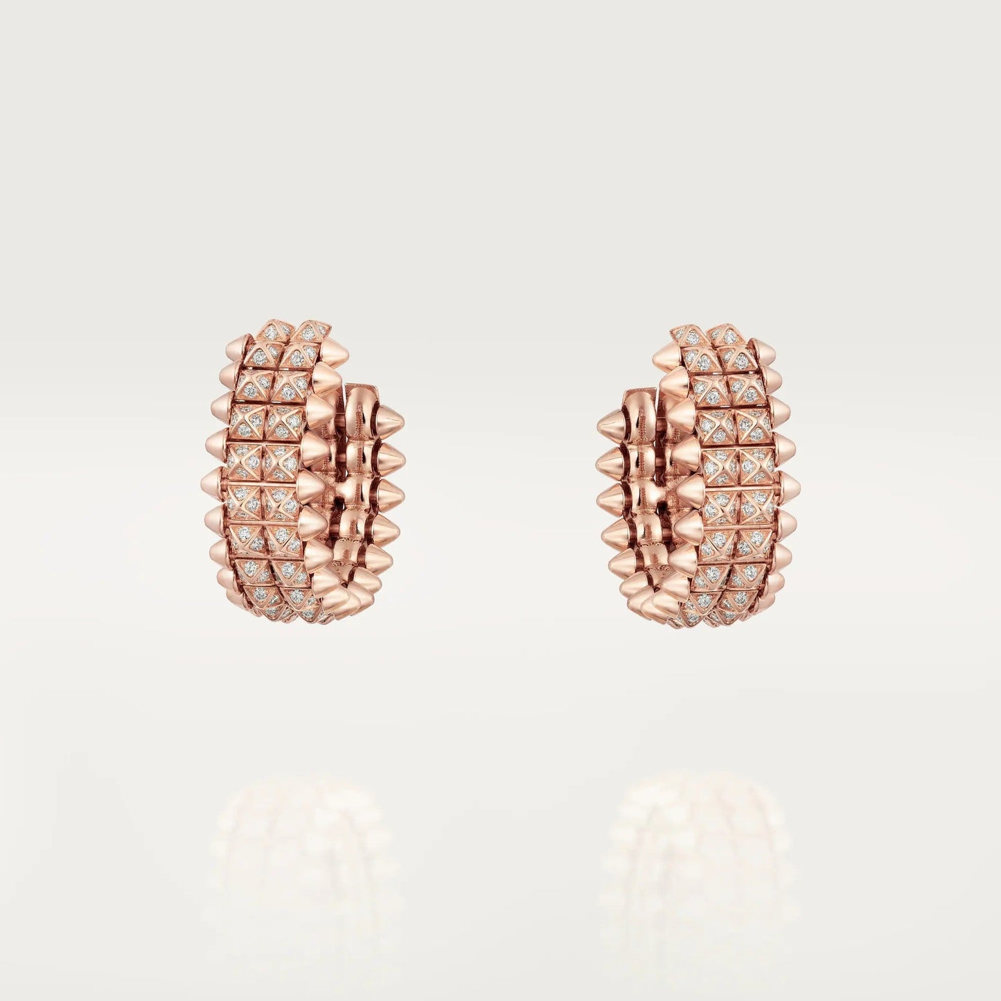 [⭐JeweliWhal]CLASH 9.2MM FULL DIAMOND DOUBLE ROW EARRINGS