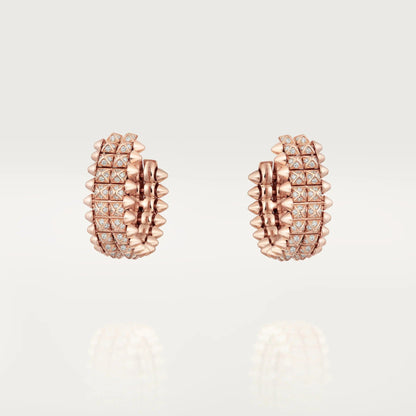 [⭐JeweliWhal]CLASH 9.2MM FULL DIAMOND DOUBLE ROW EARRINGS