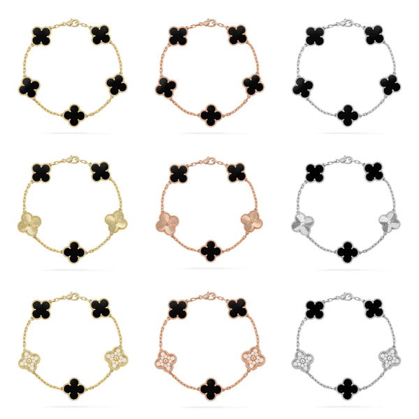 [⭐JeweliWhal] CLOVER 5 MOTIF ONYXS BRACELET COLLECTION