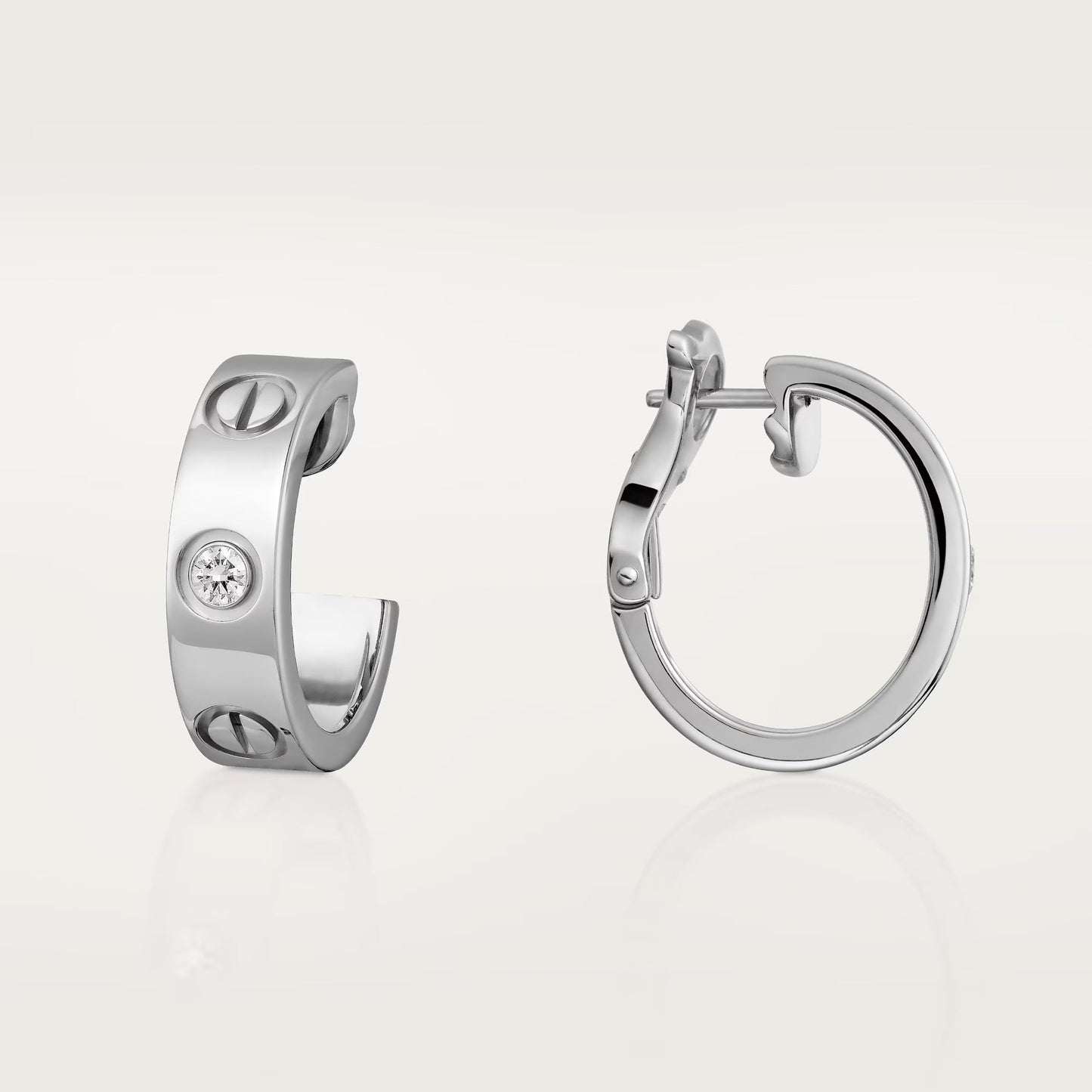 [⭐JeweliWhal]LOVE EARRINGS 5.7MM 2 DIAMONDS
