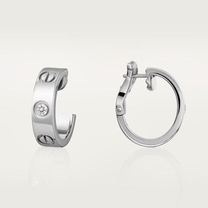 [⭐JeweliWhal]LOVE EARRINGS 5.7MM 2 DIAMONDS