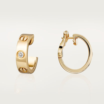 [⭐JeweliWhal]LOVE EARRINGS 5.7MM 2 DIAMONDS