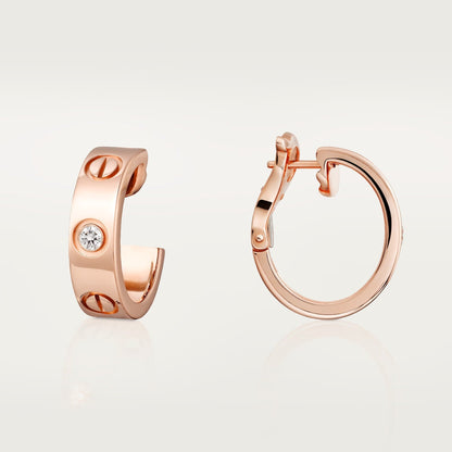 [⭐JeweliWhal]LOVE EARRINGS 5.7MM 2 DIAMONDS