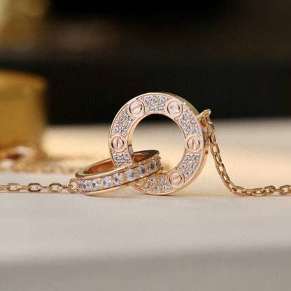 [⭐JeweliWhal]LOVE  FULL DIAMOND PENDANT NECKLACE