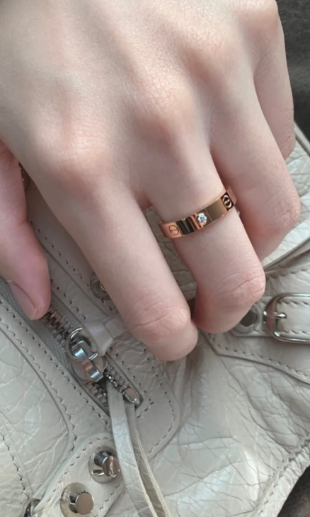 [⭐JeweliWhal]LOVE RING 4MM 1 DIAMOND