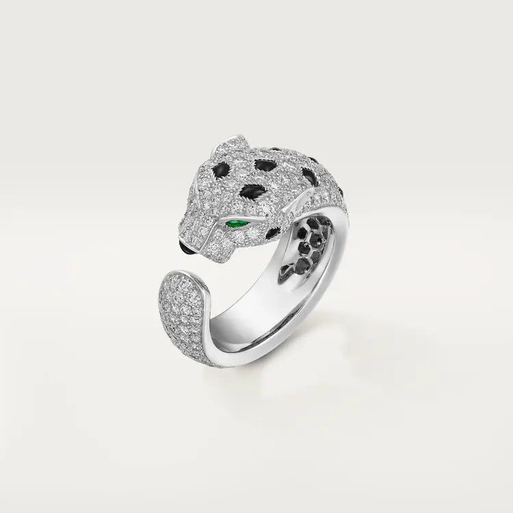 [⭐JeweliWhal]PANTHERE SPOTTED FULL DIAMOND MEDIUM RING