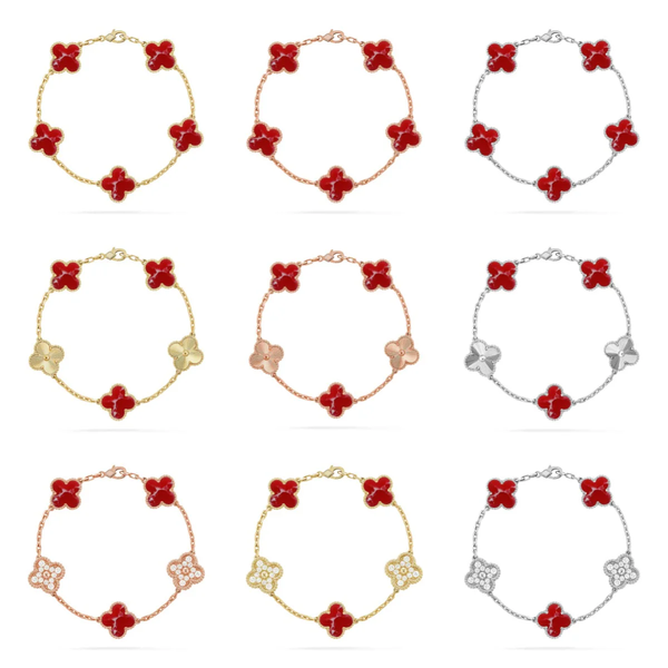 [⭐JeweliWhal]CLOVER 5 MOTIF RED PATTERN BRACELET COLLECTION