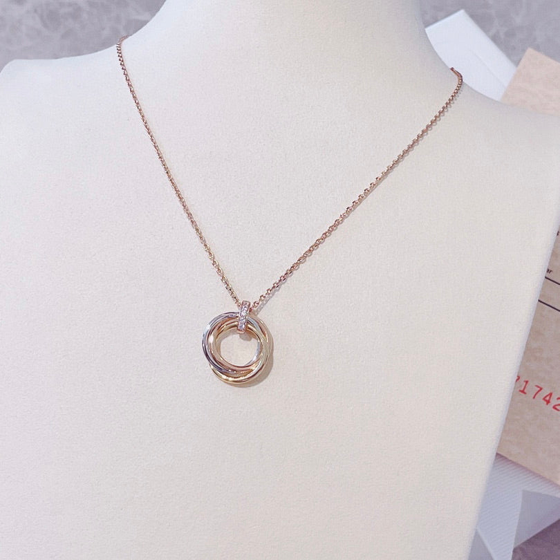 [⭐JeweliWhal]TRINITY NECKLACE GOLD  DIAMONDS