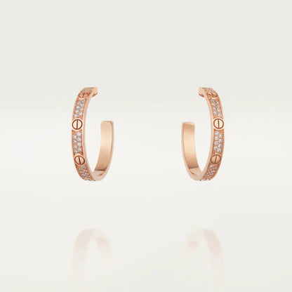 [⭐JeweliWhal]LOVE EARRINGS 3.6MM DIAMOND PAVED